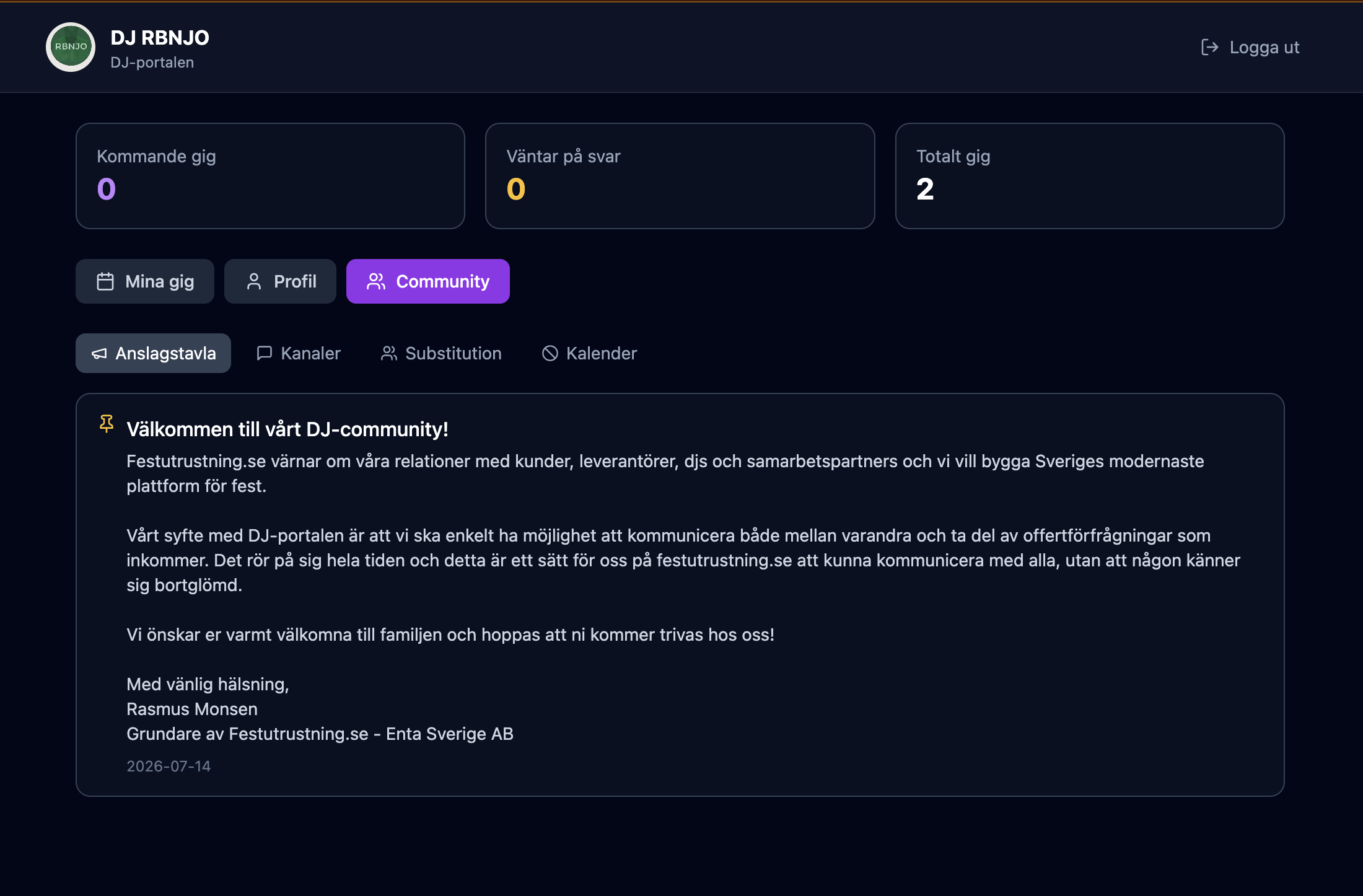 Vi lanserar DJ-portalen – allt dina gig på ett ställe