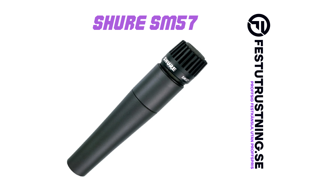 Shure SM57 Instrumentmikrofon - ink. mikrofonstativ - Professionell festutrustning för uthyrning