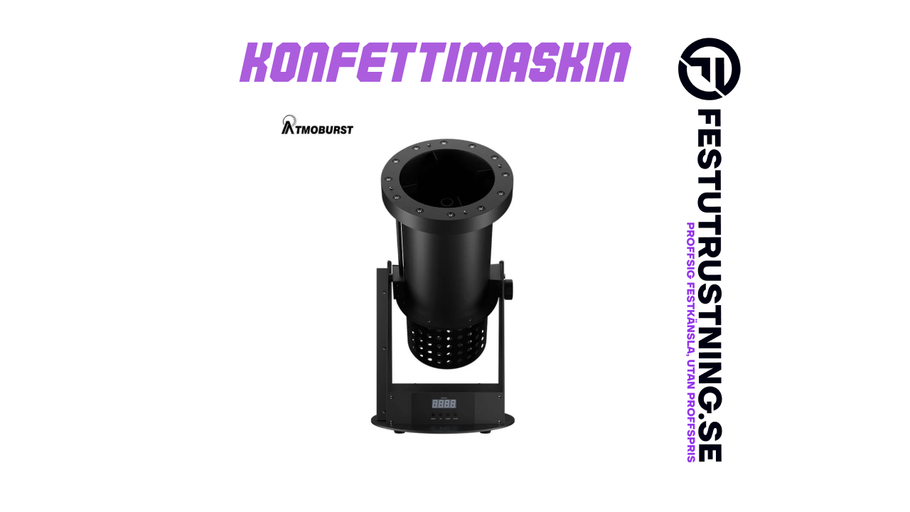 Konfettimaskin – Kraftfull 1500W med RGB-ljus & justerbar kastvinkel