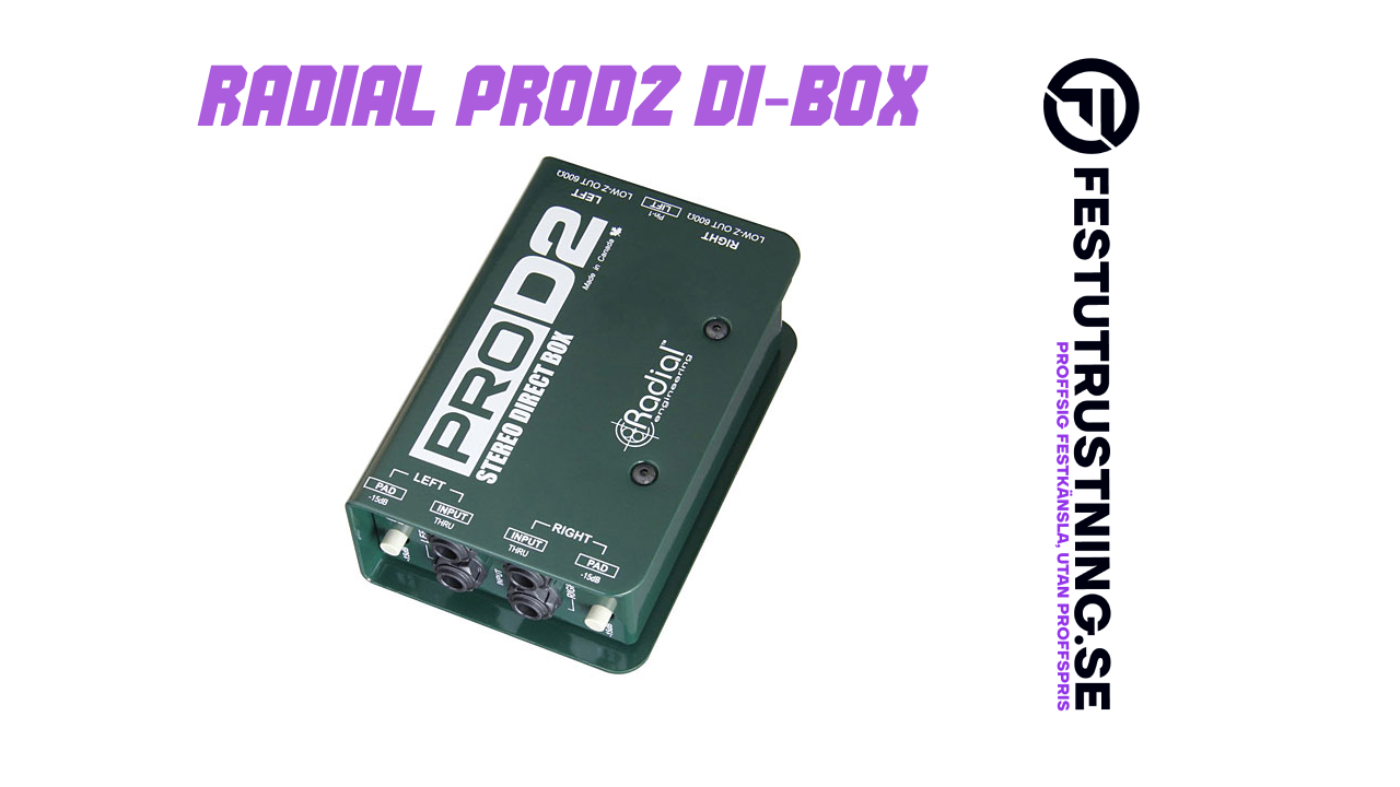 Radial ProD2 – Professionell Stereo DI-box - Professionell festutrustning för uthyrning