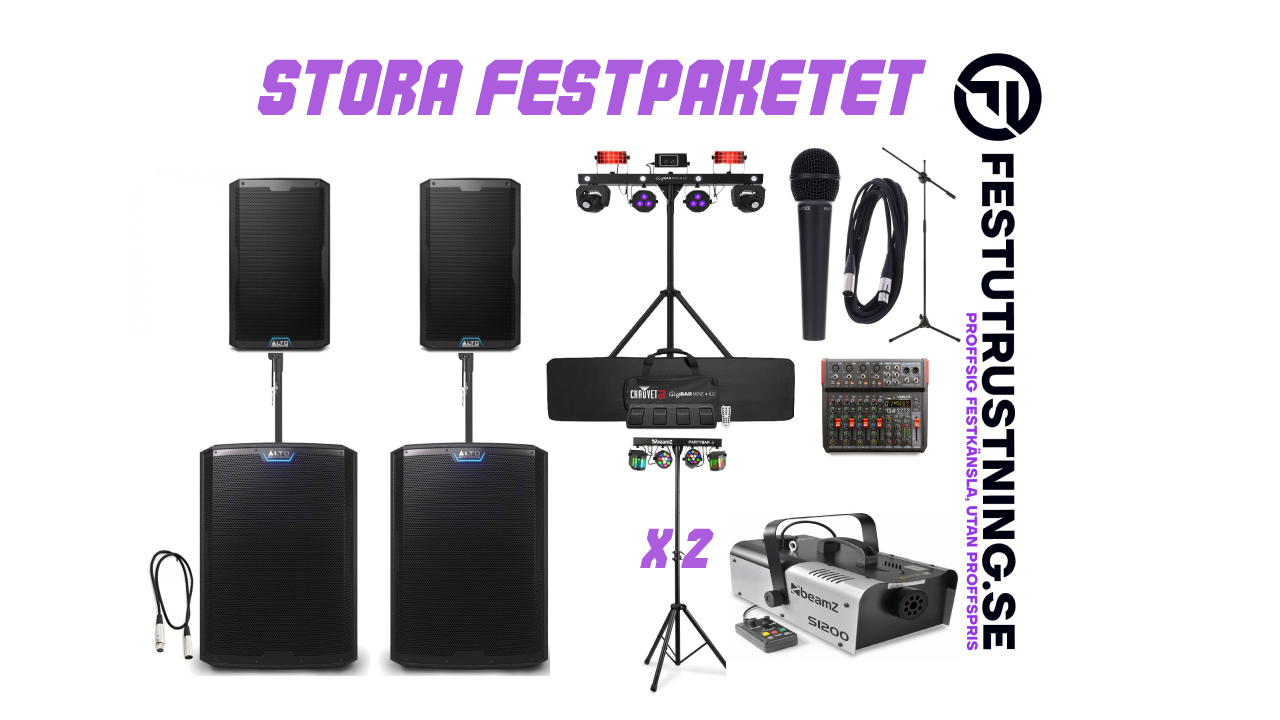 Stora Festpaketet – 10 000 W ljud, maxad ljusshow & total partykänsla