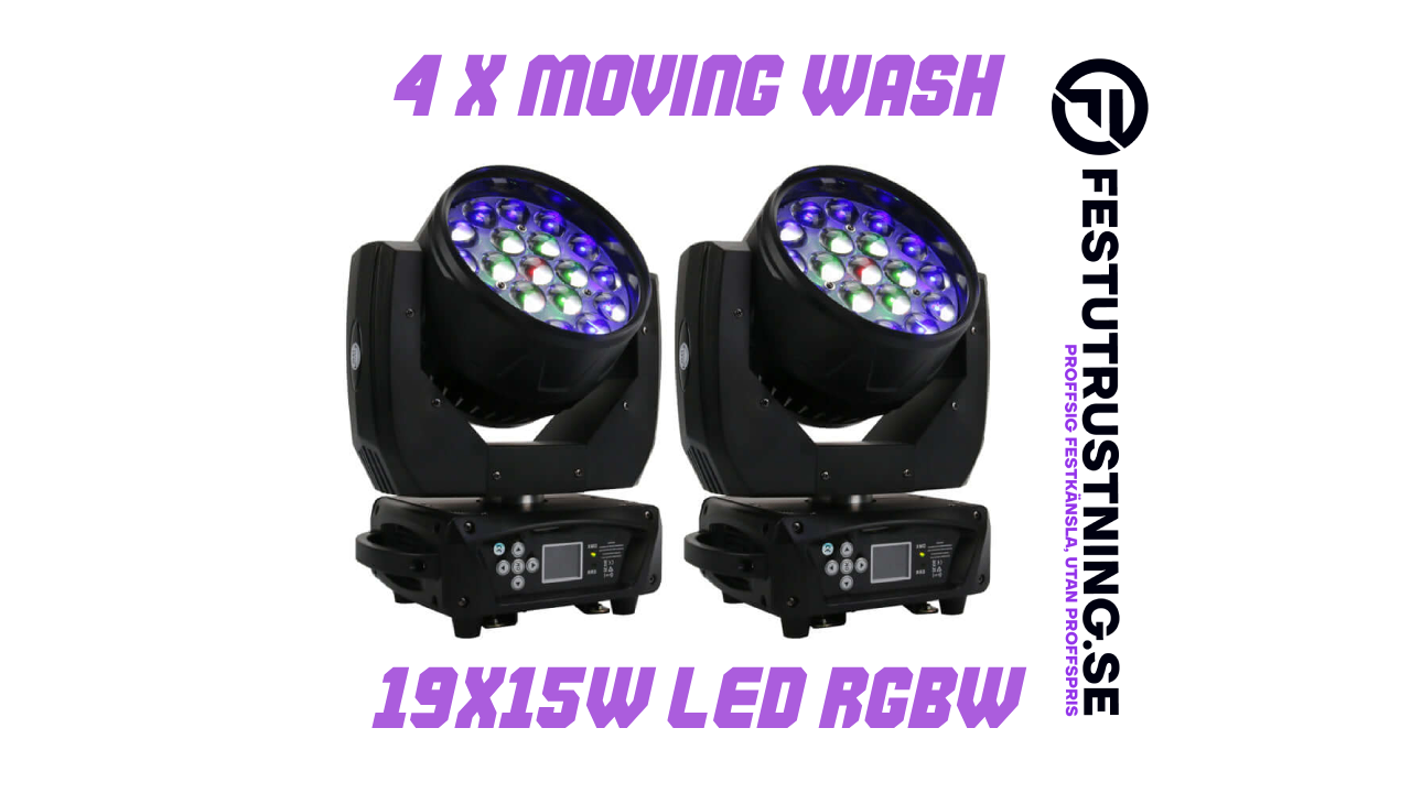 4 x Moving Head Wash – För fest, scen & event