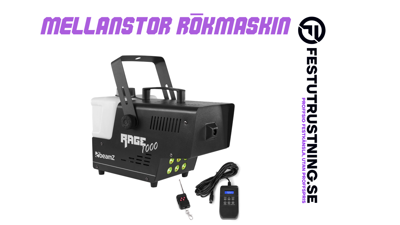 Mellanstor rökmaskin med fjärrkontroll (1000W)