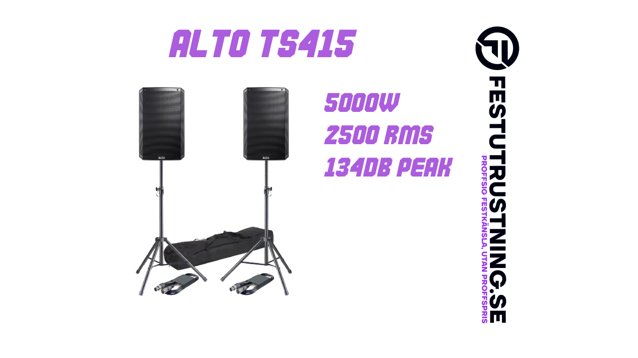 2 x Premiumhögtalare – Kraftfullt Bluetooth-högtalarpaket med stativ