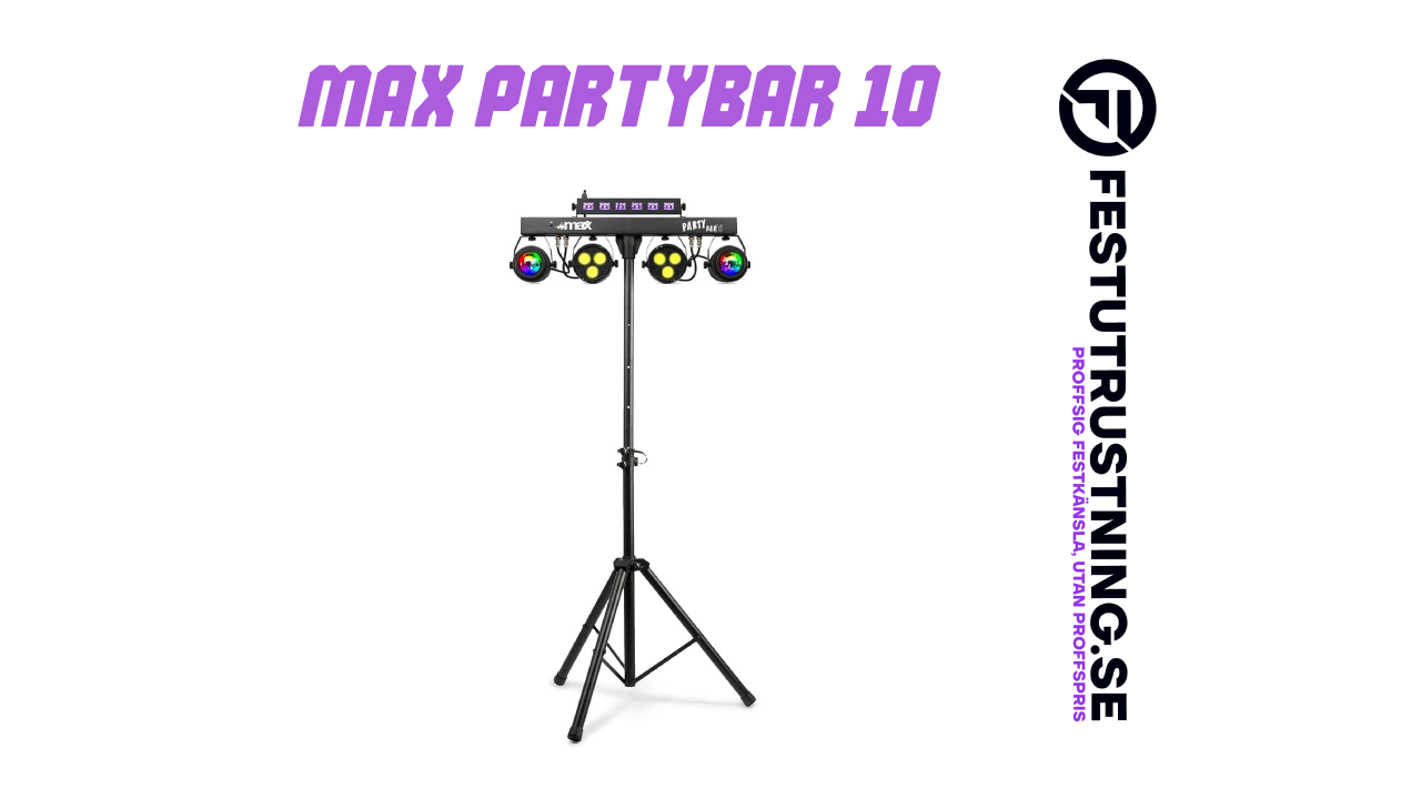 Max Partybar 10 med stativ, LED-spots och ljuseffekter