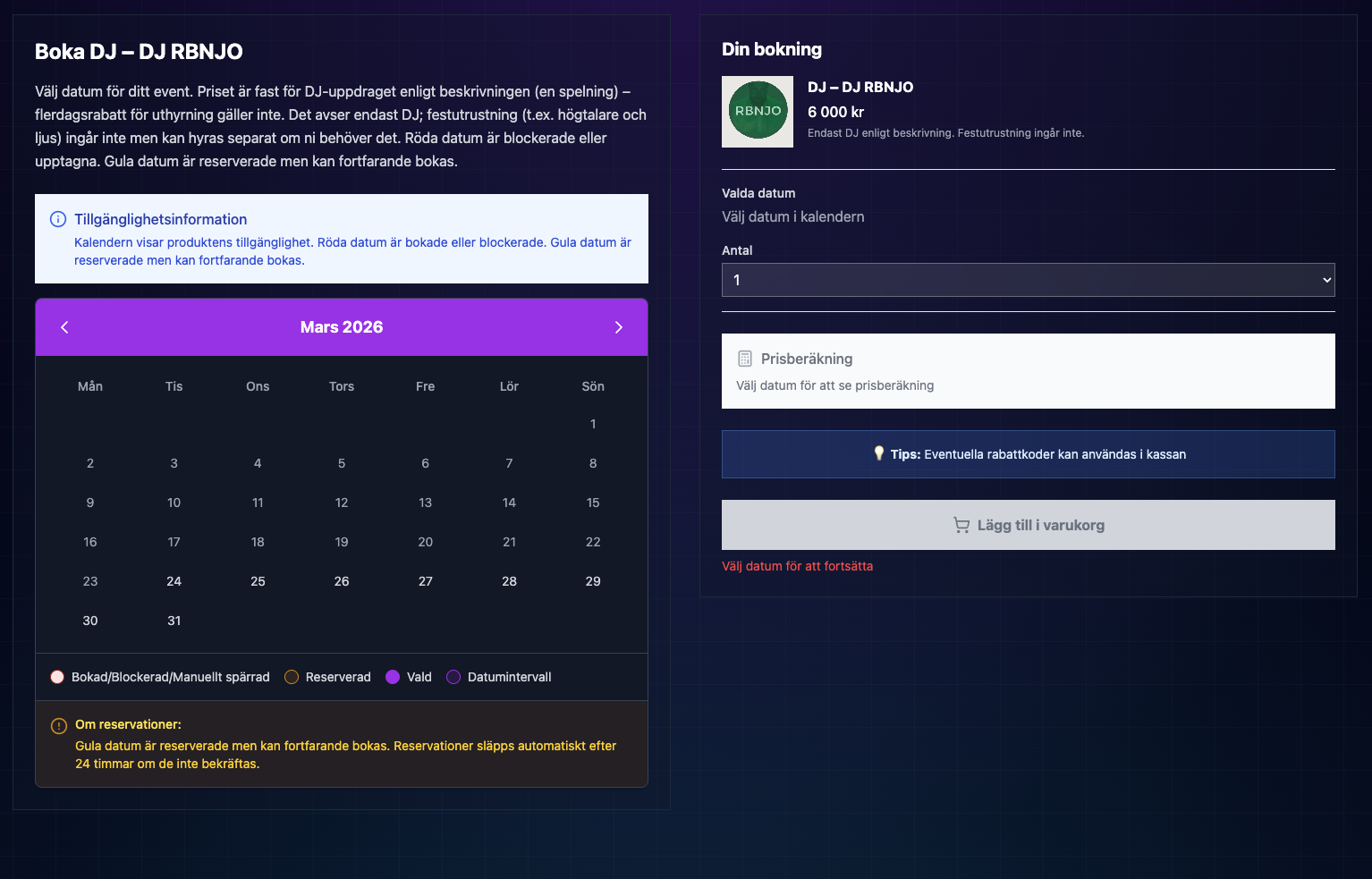 Boka din favorit-DJ direkt via hemsidan